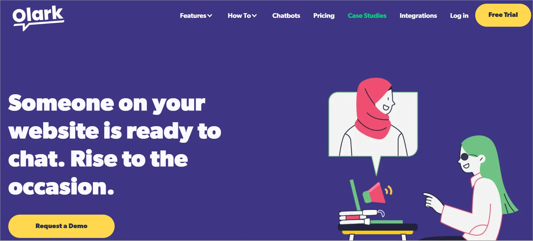 Olark home page