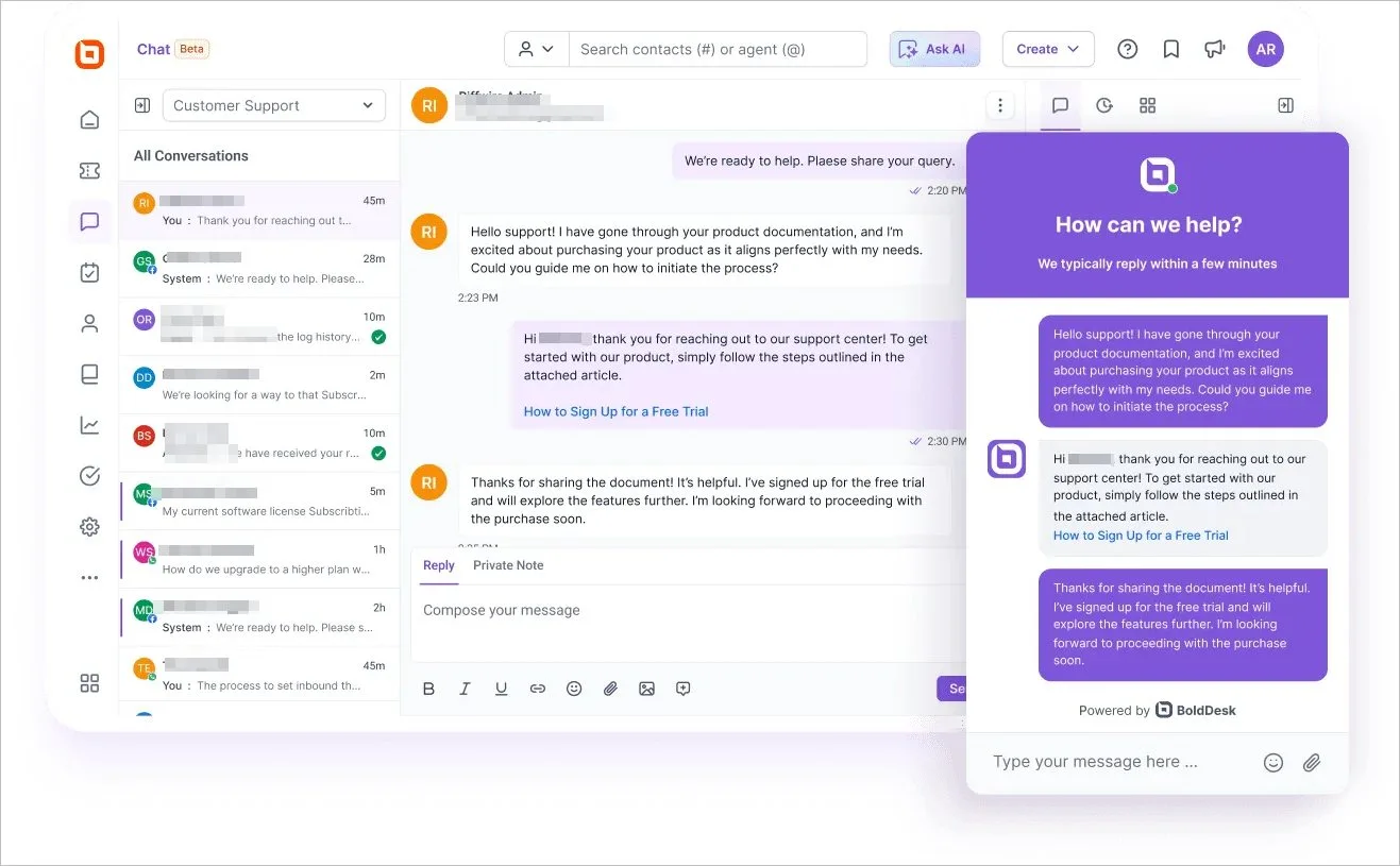 BoldDesk Live Chat Tool