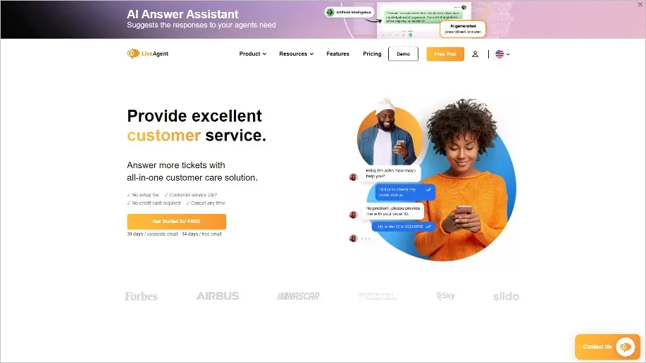 LiveAgent Home Page
