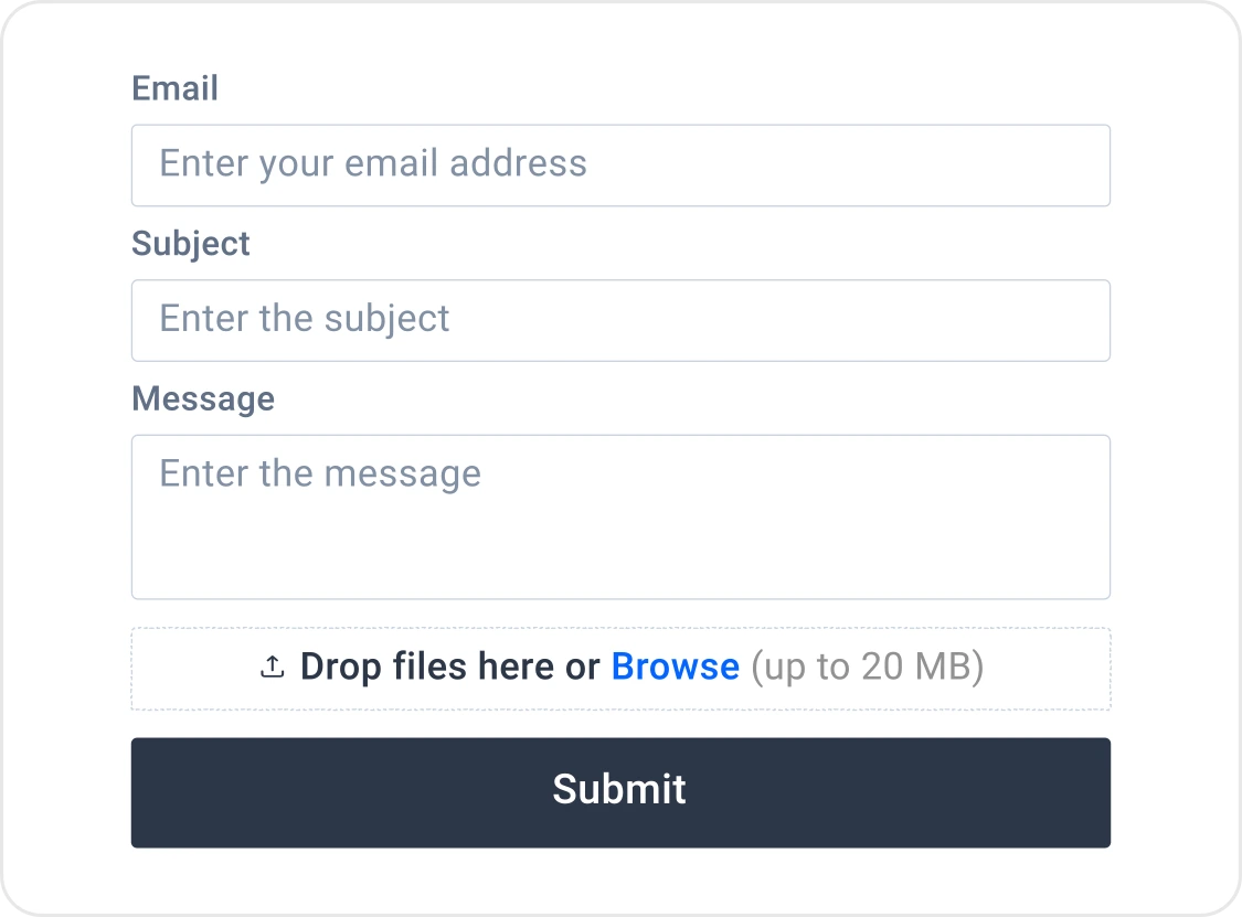 Embeddable-Support-Form