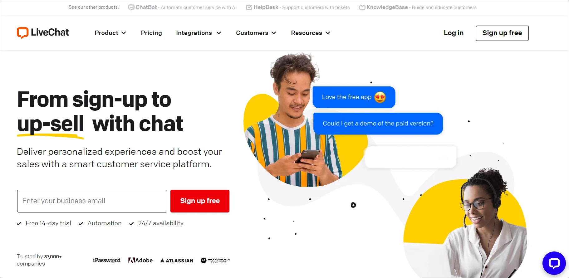 LiveChat customer service software