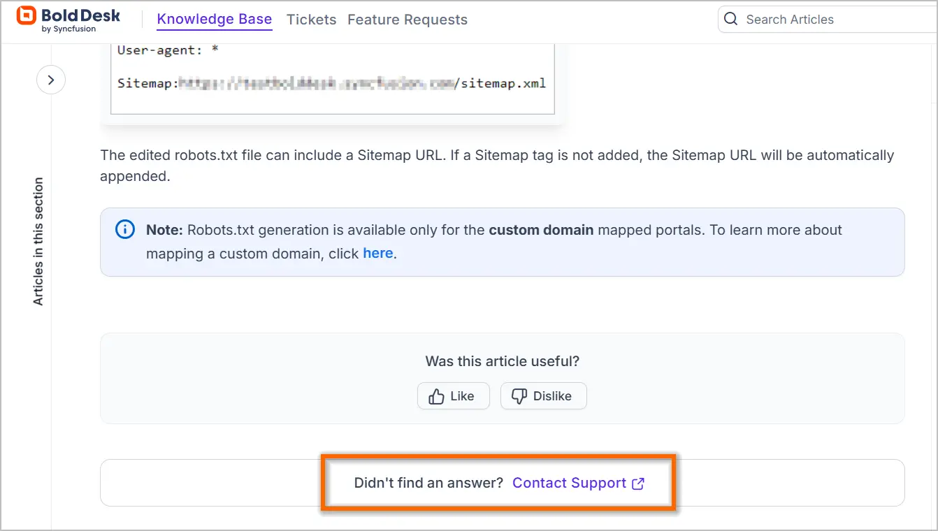 Support agent option