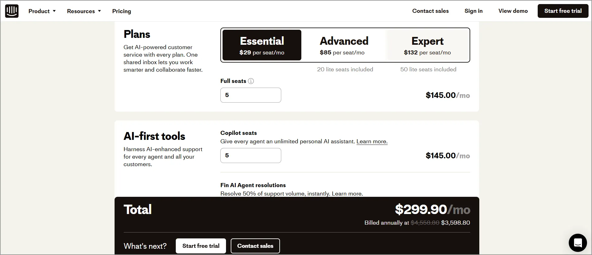 Intercom pricing