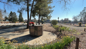 View of a columbarium at Valley Cemetery in Sonoma.